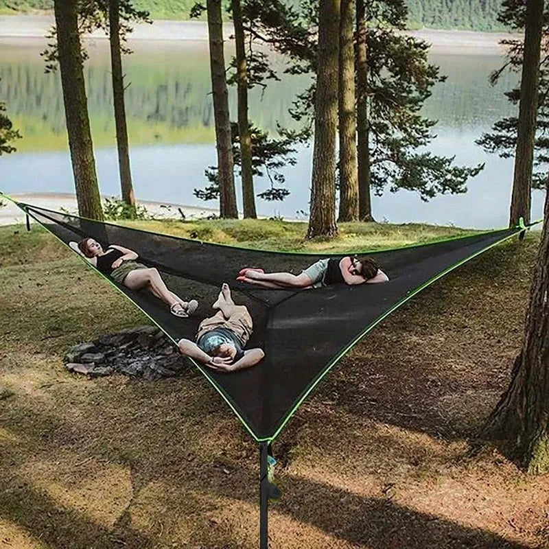 Hamac triangulaire portable pour camping en plein air, lit-balançoire avec polymères aériens, pour voyage