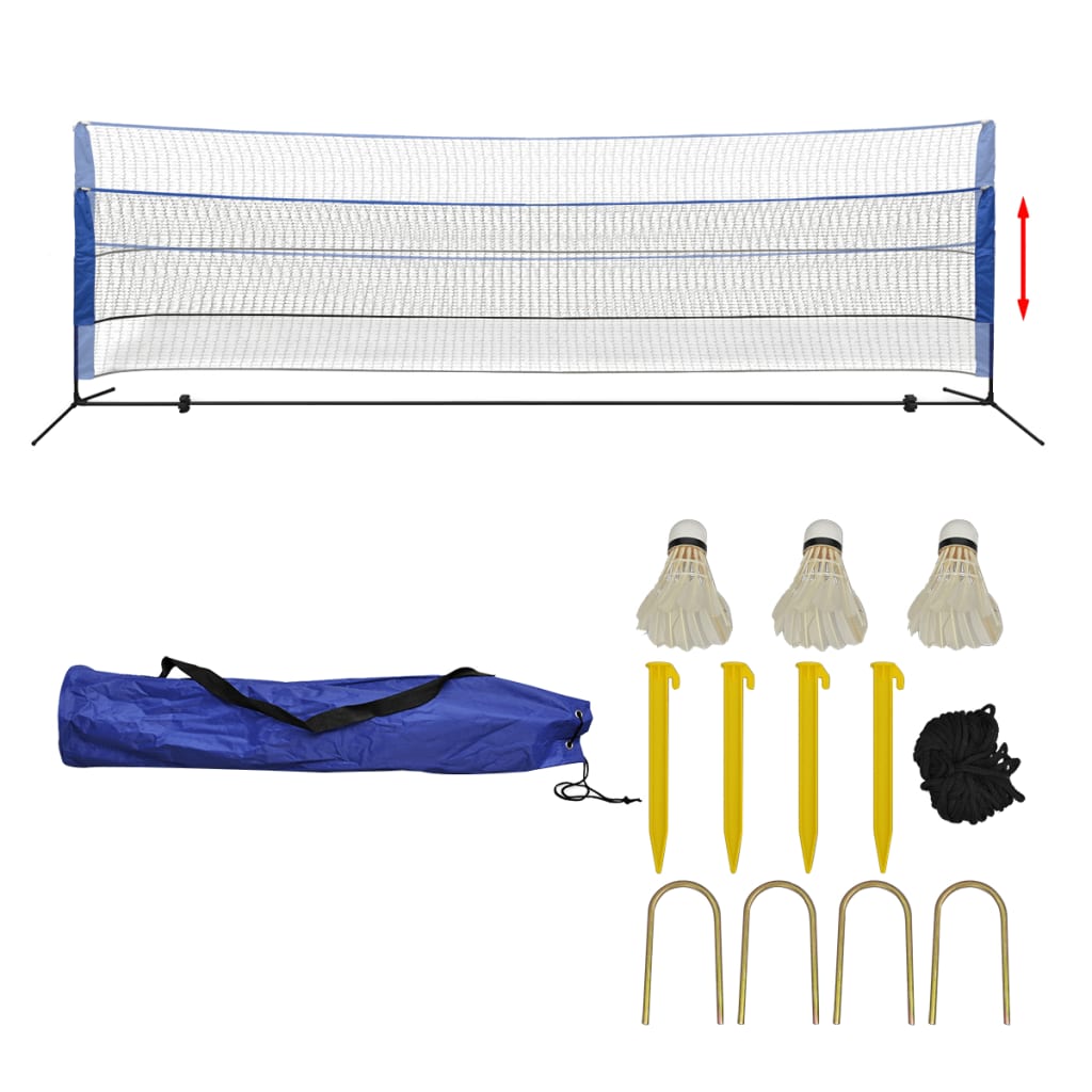 Filet de badminton avec volants 500 x 155 cm