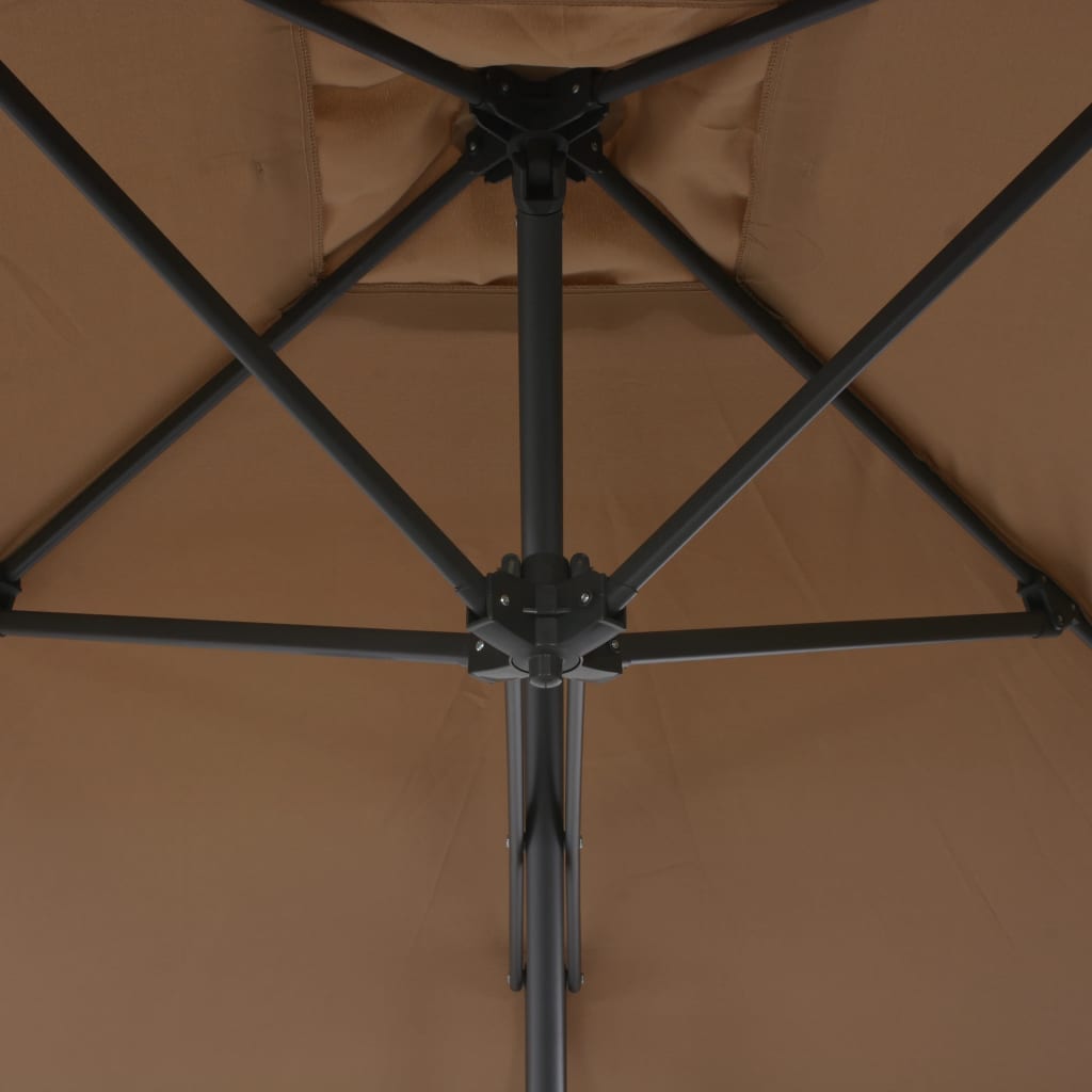 Parasol d'extérieur avec poteau en acier 250 x 250 cm Taupe