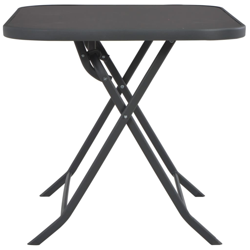 Table pliable de jardin Gris 100x75x72 cm Verre et acier