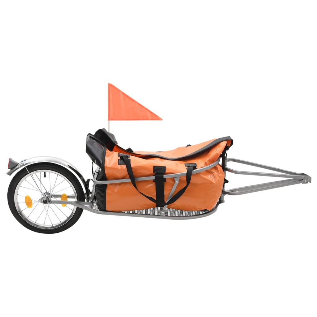 Remorque à bagages pour vélo avec sac Orange et noir