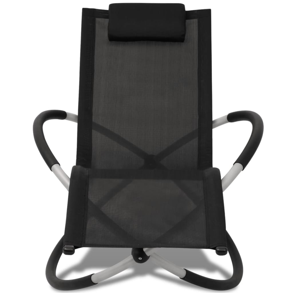 Chaise longue géométrique d'extérieur Acier Noir et gris