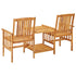 Chaises de jardin avec table à thé 159x61x92 cm Bois d'acacia