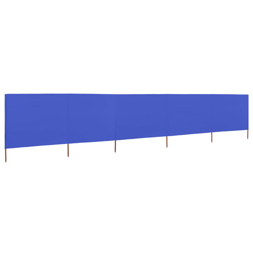 Paravent 5 panneaux Tissu 600 x 160 cm Bleu azuré