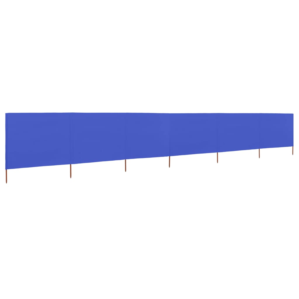 Paravent 6 panneaux Tissu 800 x 160 cm Bleu azuré