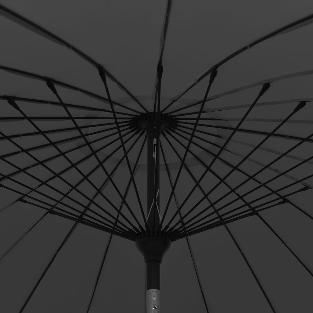 Parasol d'extérieur avec mât en aluminium 270 cm Noir