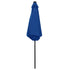 Parasol avec LED et mât en aluminium 270 cm Bleu azuré