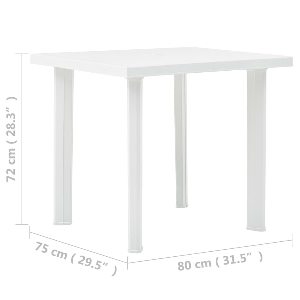 Table de jardin Blanc 80x75x72 cm Plastique