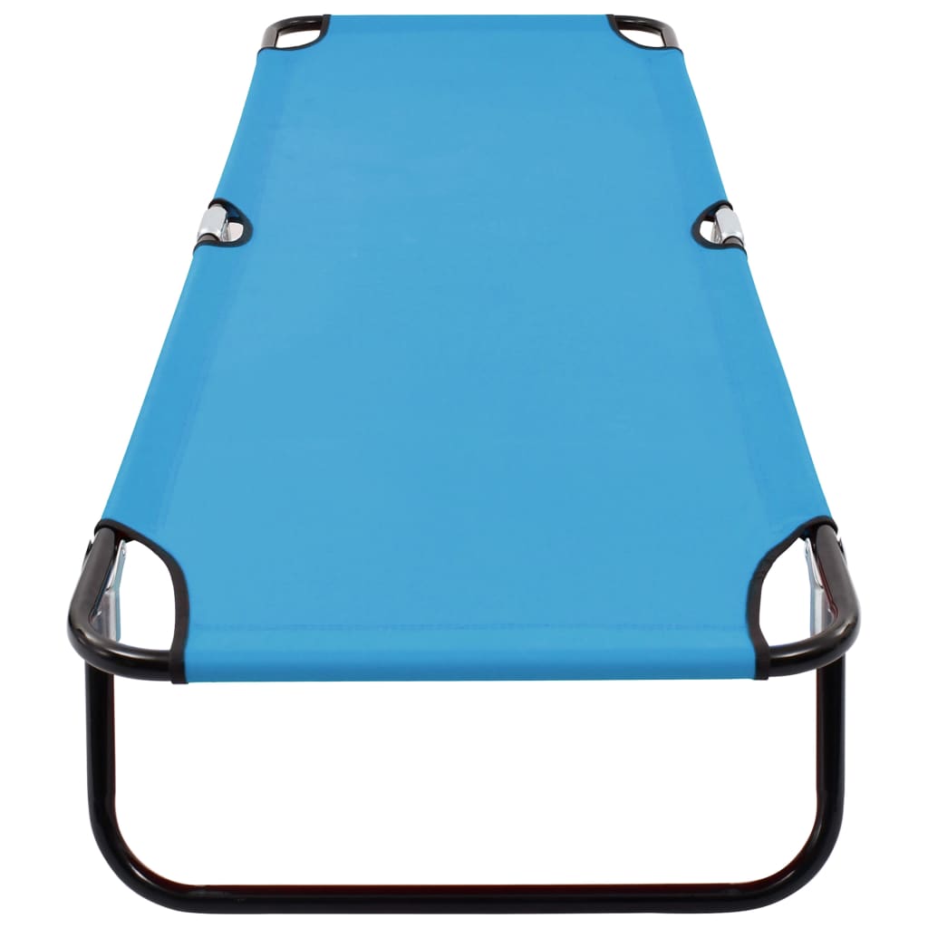 Chaise longue pliable Acier Bleu turquoise