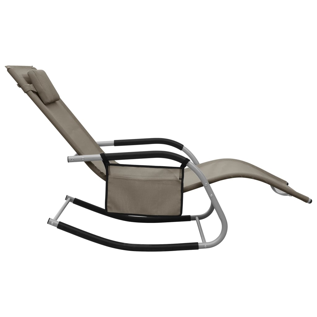 Chaise longue Textilène Taupe et gris