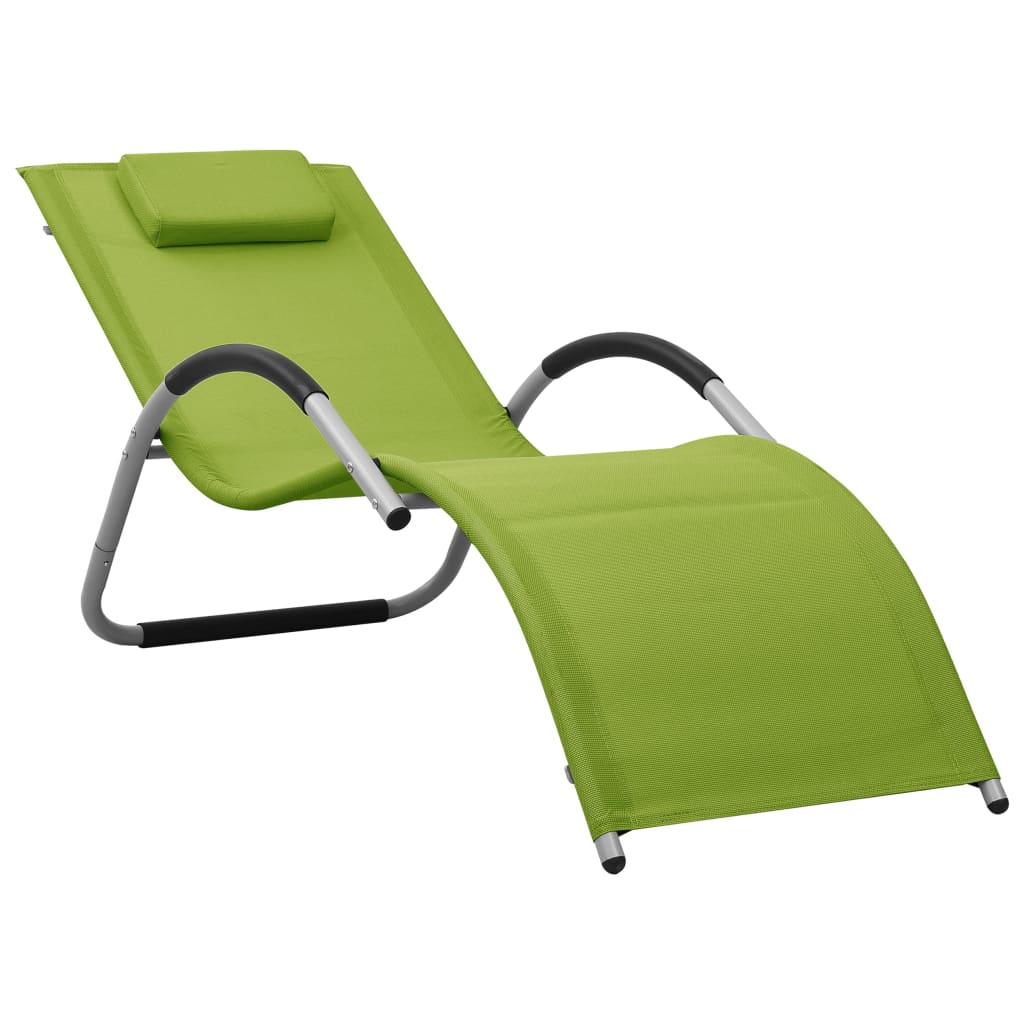 Chaise longue Textilène Vert et gris