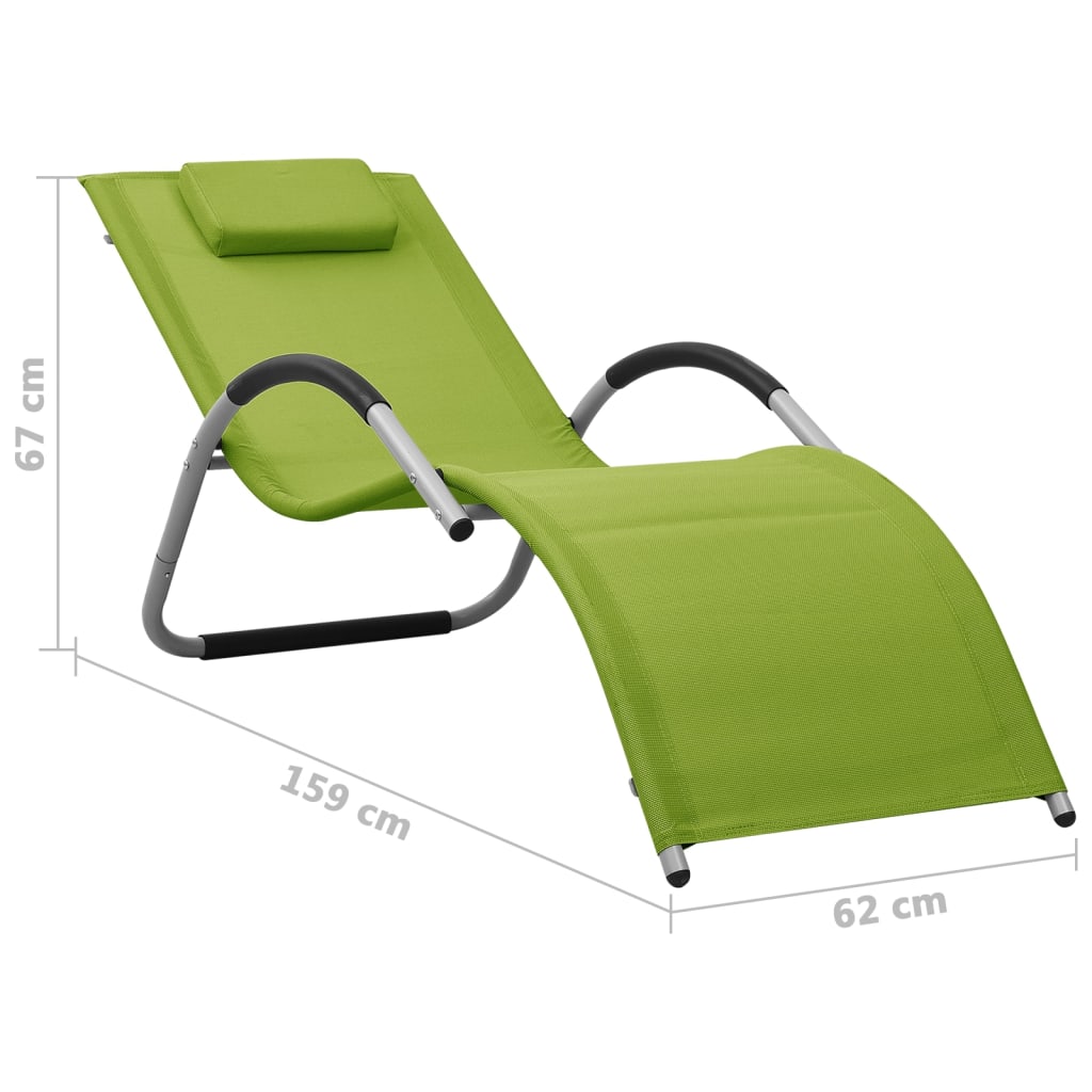 Chaise longue Textilène Vert et gris