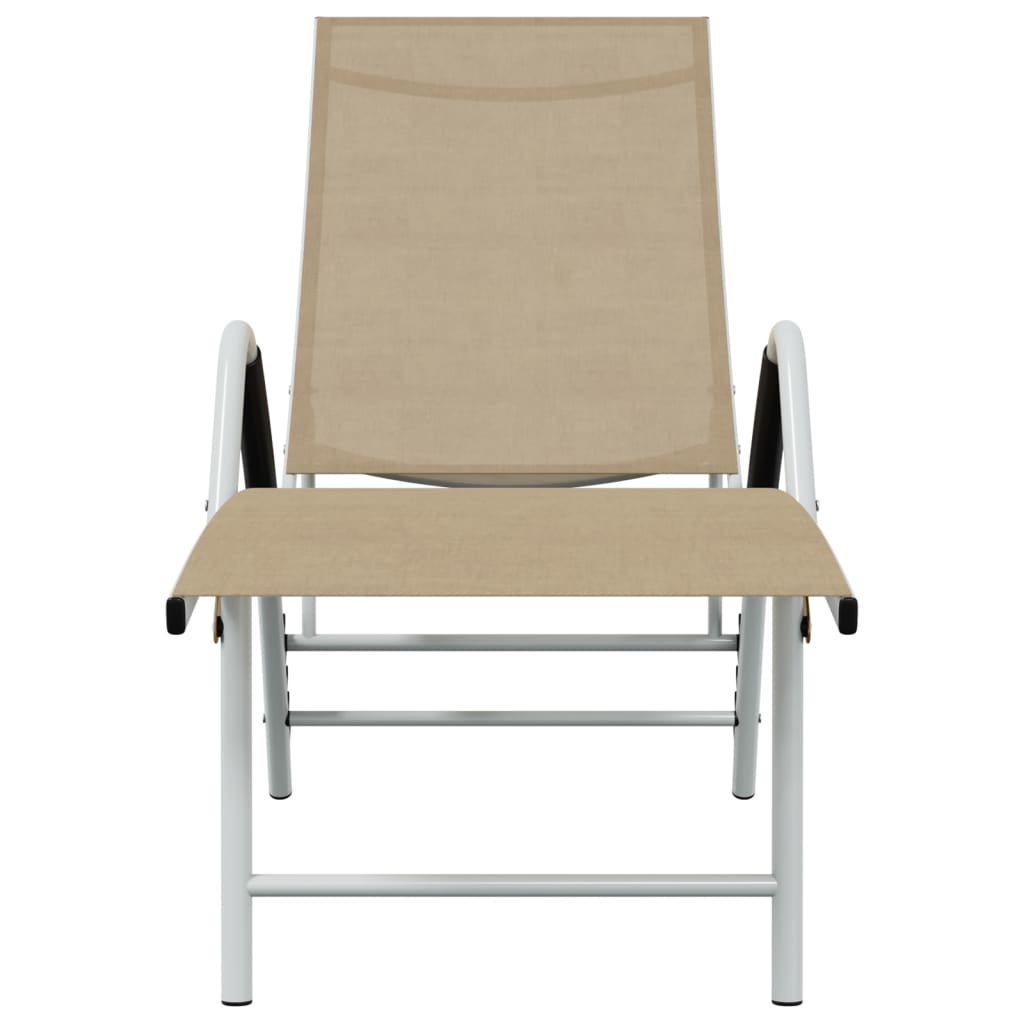 Chaise longue Textilène et aluminium Crème