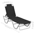 Chaise longue aluminium et textilène noir