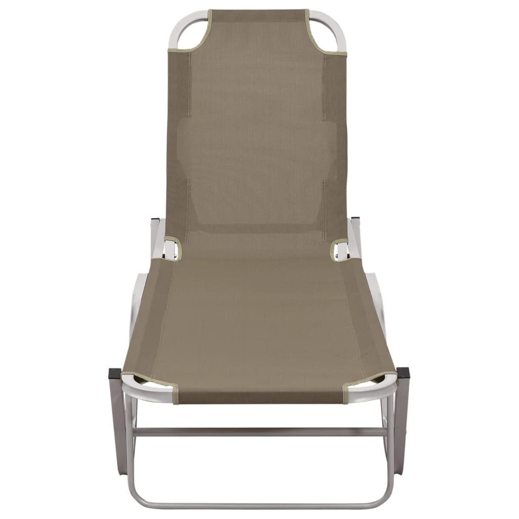 Chaise longue aluminium et textilène taupe