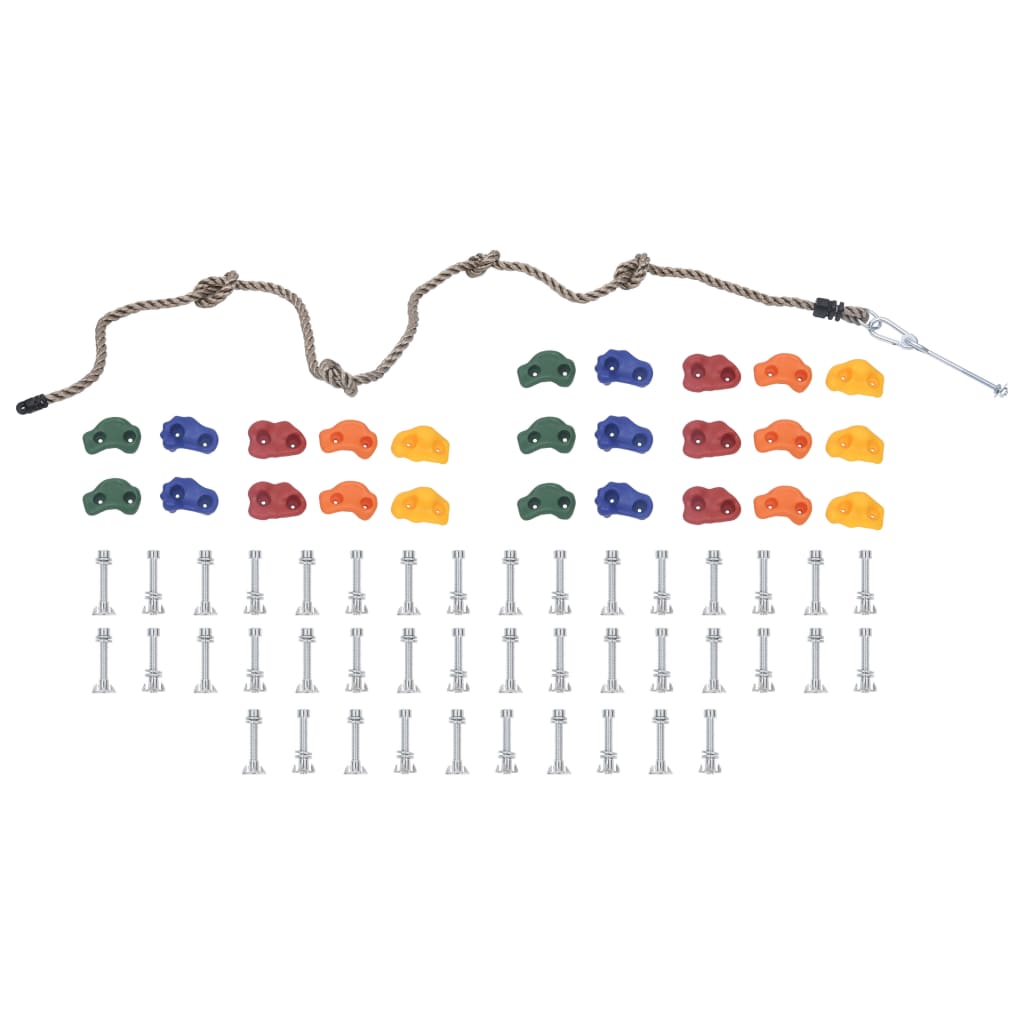 Pierres d'escalade avec corde 25 pcs Multicolore
