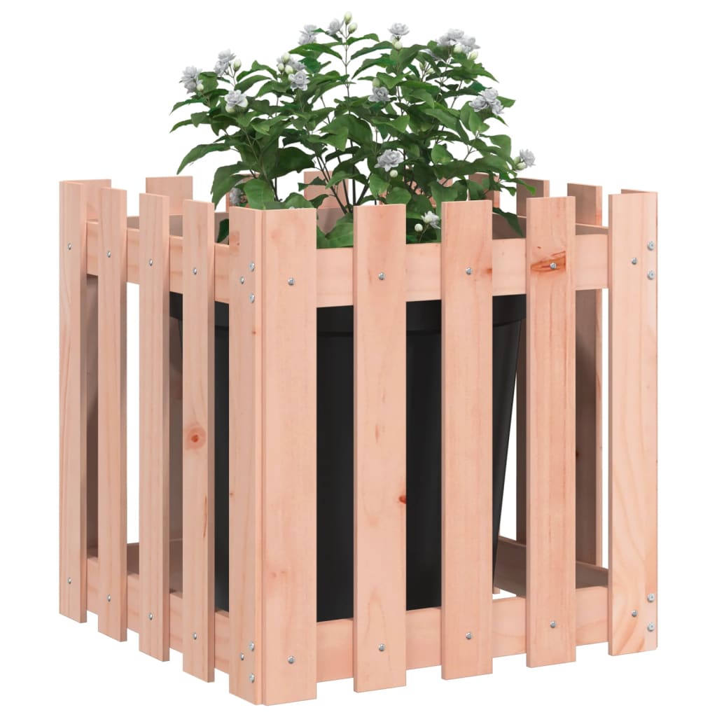 Jardinière avec design de clôture 50x50x50 cm Douglas massif