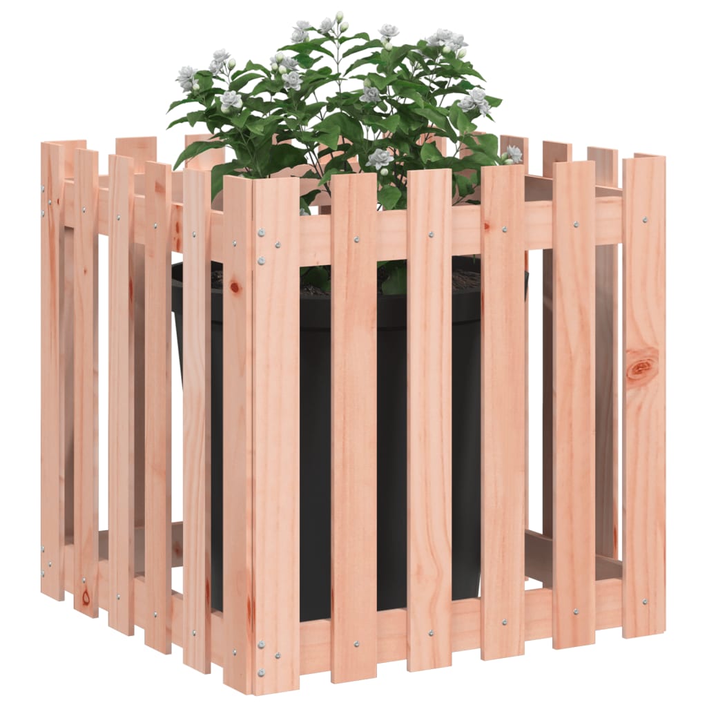 Jardinière avec design de clôture 60x60x60 cm Douglas massif