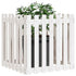 Jardinière avec design de clôture blanc 70x70x70 cm pin massif