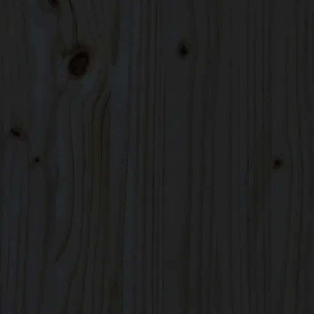 Jardinière avec support noir 39x39,5x114 cm bois de pin massif