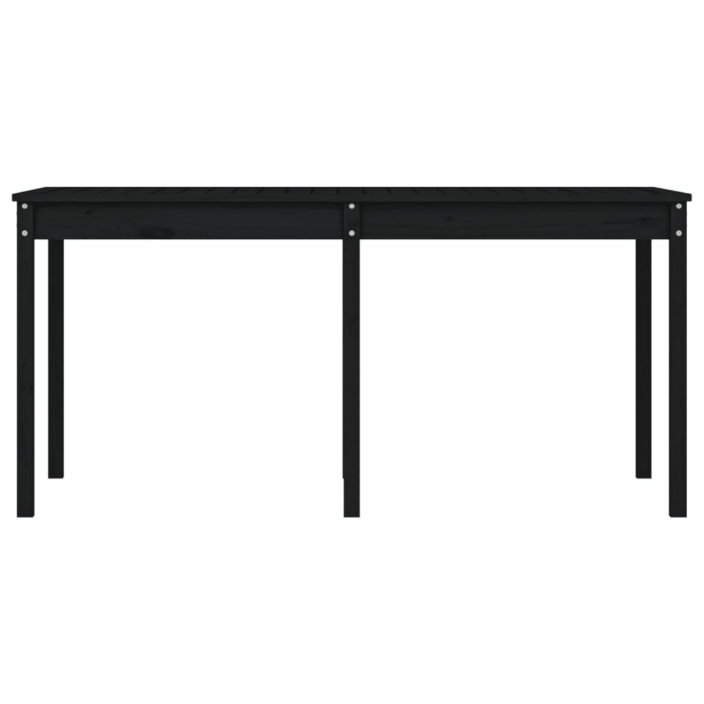 Table de jardin noir 159,5x82,5x76 cm bois massif de pin