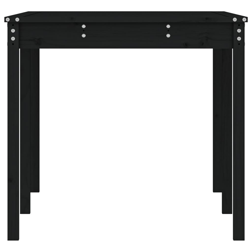 Table de jardin noir 159,5x82,5x76 cm bois massif de pin