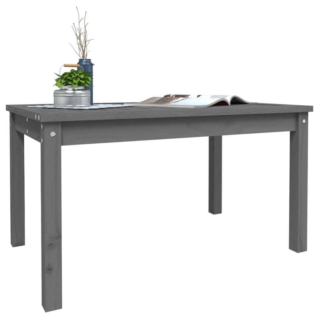Table de jardin gris 82,5x50,5x45 cm bois massif de pin
