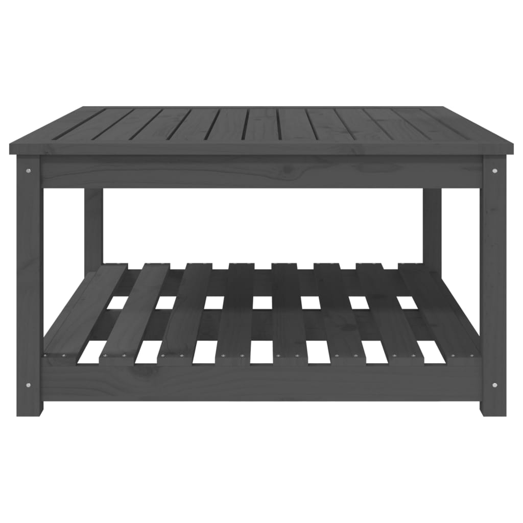 Table de jardin gris 82,5x82,5x45 cm bois massif de pin