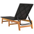 Chaise longue avec table Résine tressée et bois massif d'acacia