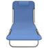 Chaises longues pliables 2 pcs bleu textilène et acier