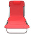 Chaises longues pliables 2 pcs rouge textilène et acier