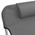 Chaises longues pliables 2 pcs gris textilène et acier