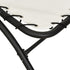 Chaise longue avec auvent crème 167x80x195 cm tissu et acier