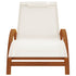 Chaise longue avec coussin blanc textilène/bois massif peuplier