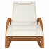 Chaise à bascule textilène blanc et bois de peuplier massif