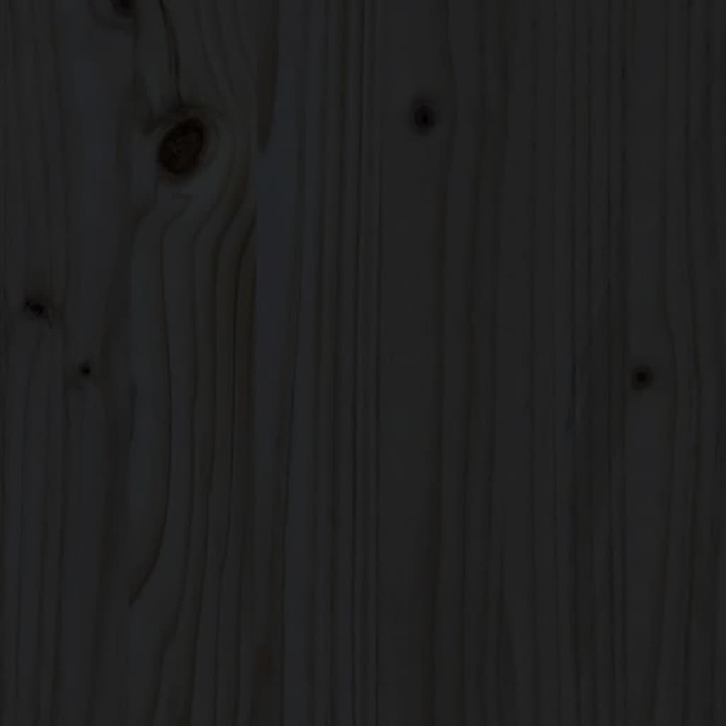 Lit surélevé de jardin noir 121x50x57 cm bois de pin massif