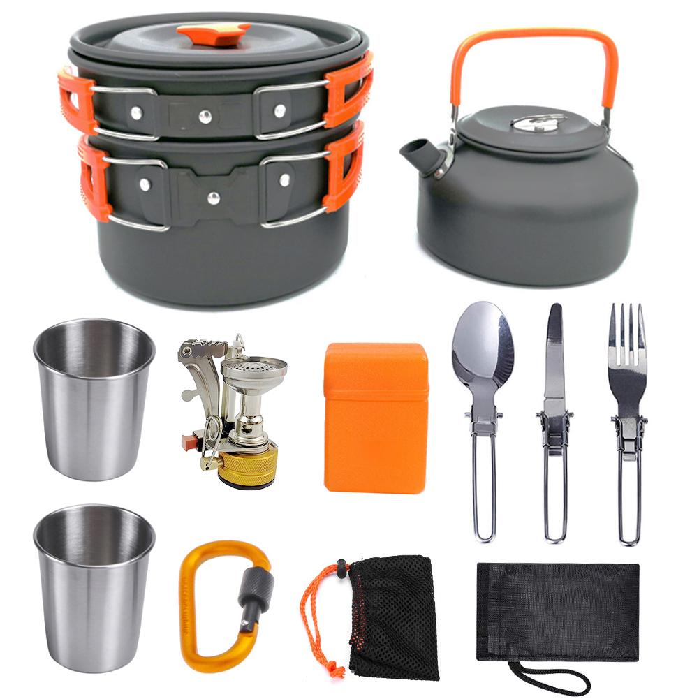 Kit de cuisine complet avec Réchaud. Orange Adventure Cook