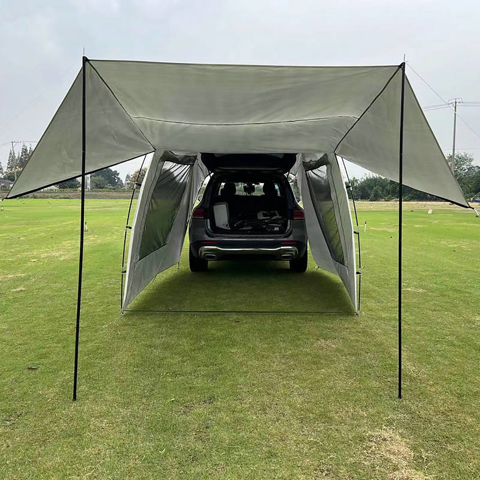 Car Rear Tent Extension Waterproof Trailer Tent Camping Shelter Canopy Car Trunk Tent for Outdoor Tour Barbecue Picnic